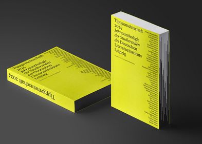 So wird sie aussehen, die Jahresanthologie der Studierendenschaft des Deutschen Literaturinstituts Leipzig. Die Abbildung zeigt den gelben Umschlag, den das Buch tragen wird.